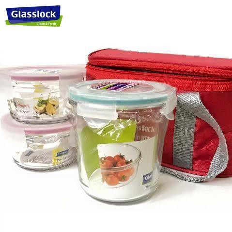 Túi giữ nhiệt hộp cơm hình oval màu đỏ
