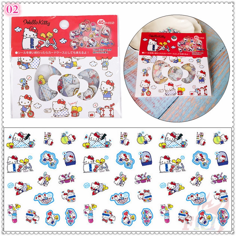 ❉ My Melody / Hello Kitty / LITTLE TWIN STARS / Pom Pom Purin - Sanrio Transparent Anime Stickers ❉ 45Pcs/Set DIY Diary Scrapbooks Decor Decals Stickers