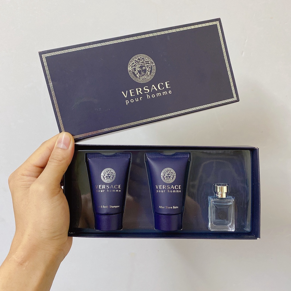 (chính hãng) gift set bộ quà tặng nước hoa mini cho nam Versace pour homme