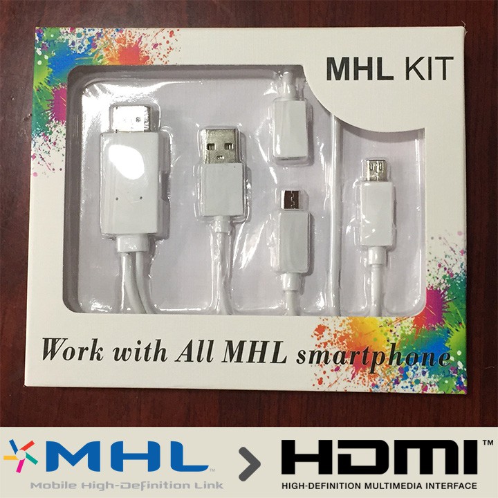 Cáp MHL KIT cho điện thoại hỗ trợ MHL 5 Pin và 11 Pin chuyển đổi sang HDMI