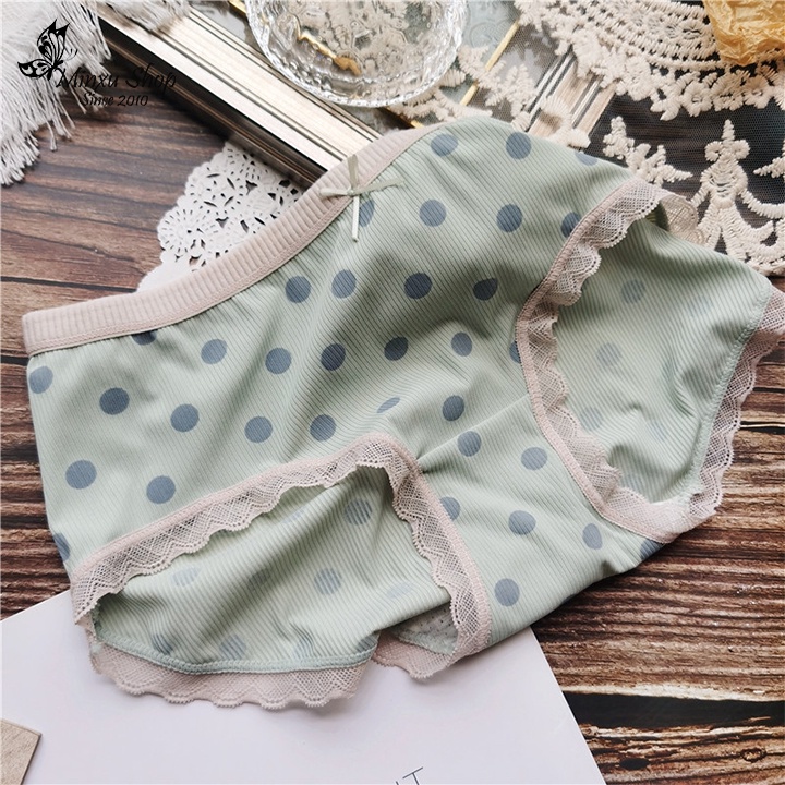 Quần lót nữ họa tiết chấm bi dễ thương vải tăm lạnh siêu mềm mịn mát lịm , quần lót học sinh kute Minxu shop 1928