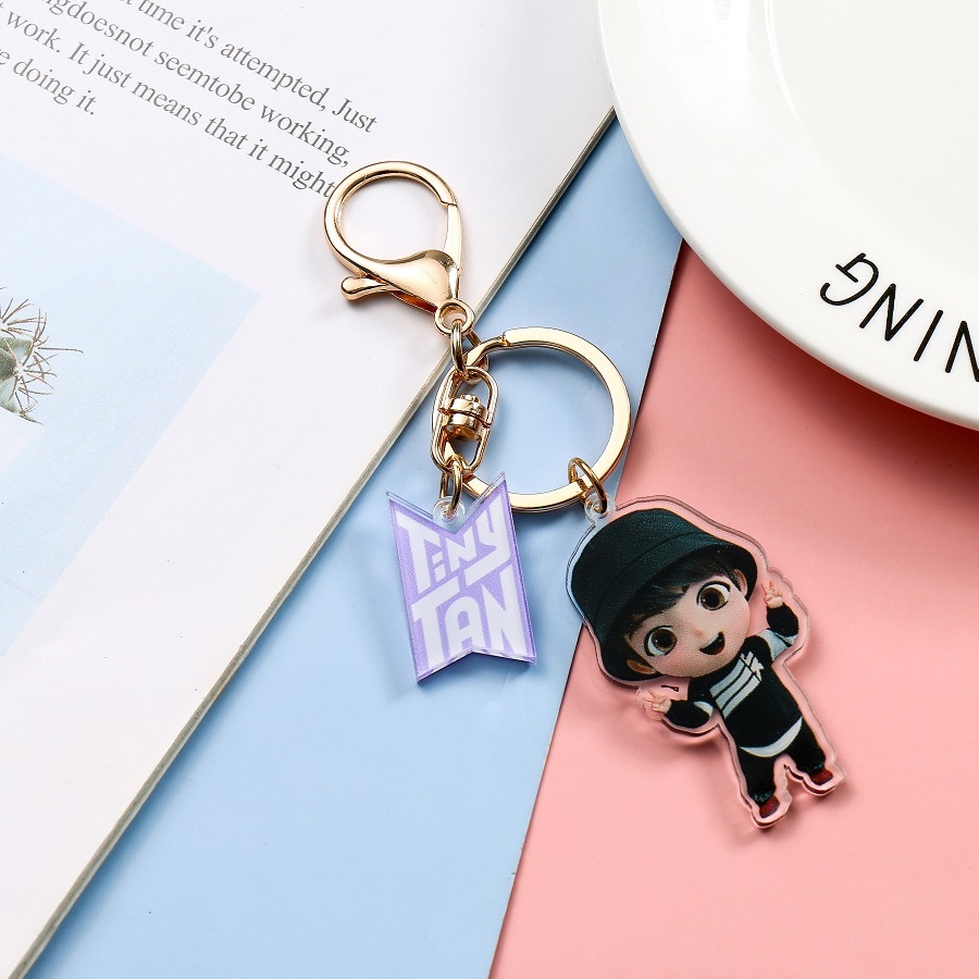 Móc Khóa Acrylic Họa Tiết Hoạt Hình Bt21 Dễ Thương