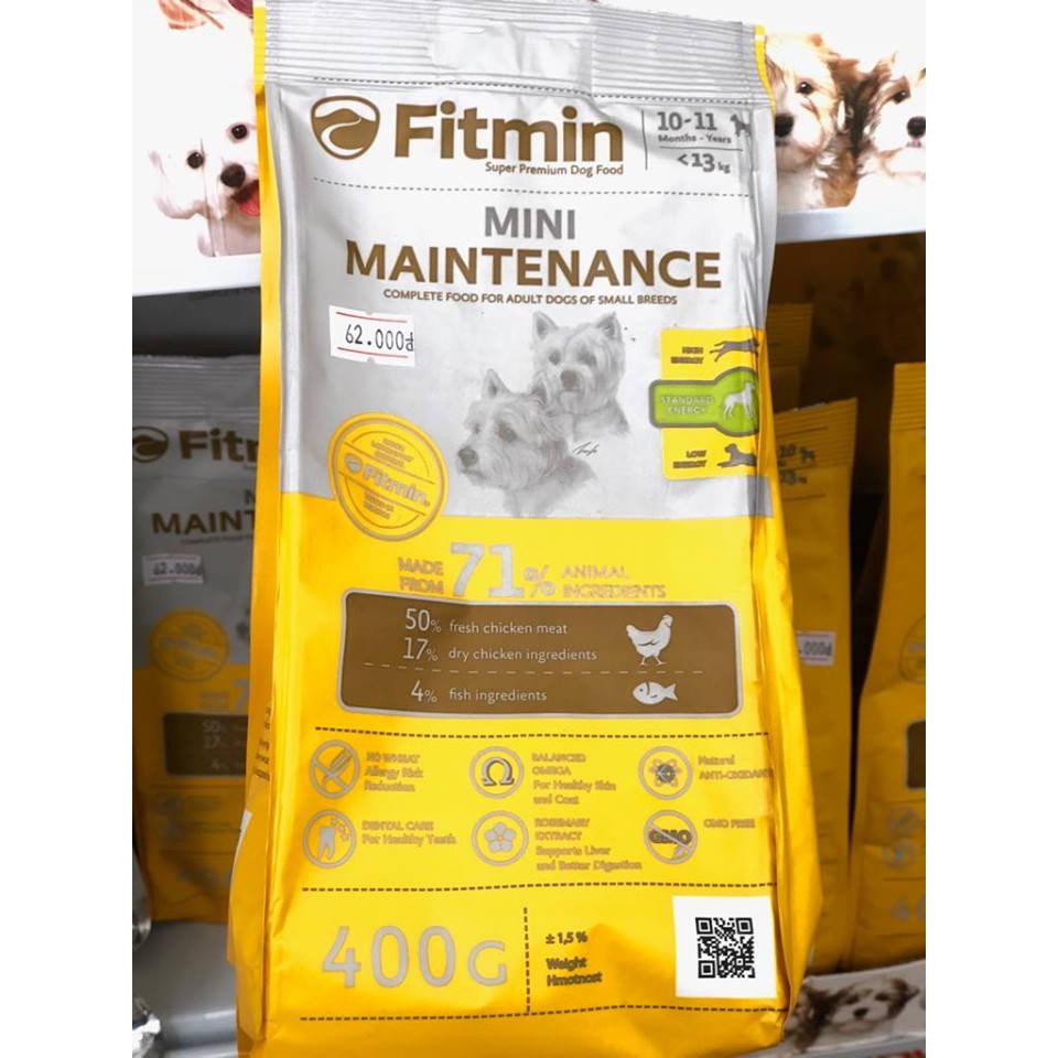 THỨC ĂN CHO CHÓ_FITMIN MINI MAINTENANCE_tui 400gr