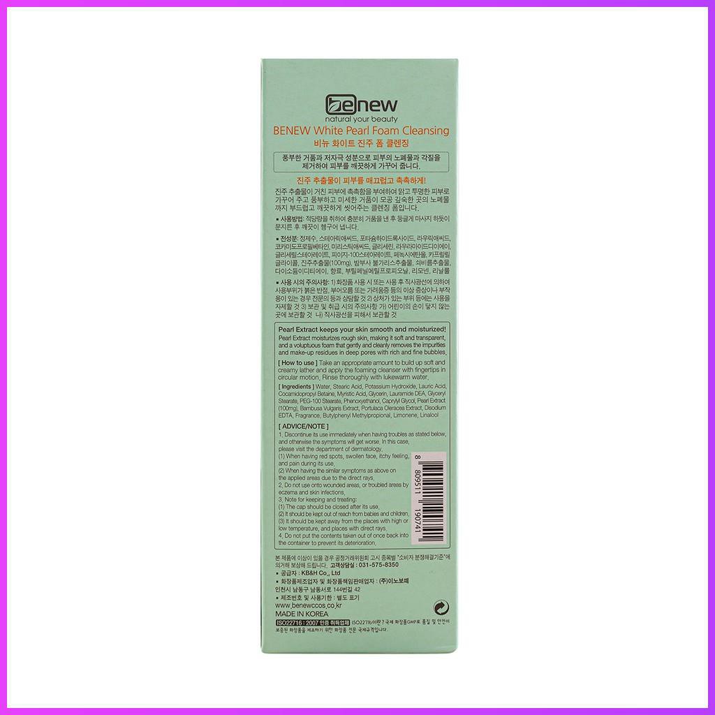 Sữa Rửa Mặt Trắng Da Benew Tinh Chất Ngọc Trai White Pearl 100ml Sữa Rửa Mặt Chính Hãng