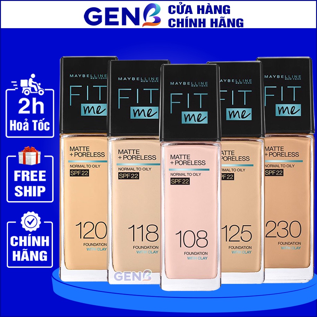 Kem Nền Maybelline Fit Me Lâu Trôi - Kem Nền Fit Me Maybeline Trang Điểm Chống Nắng Cho Da Dầu Mụn Khô Nhạy Cảm Genb