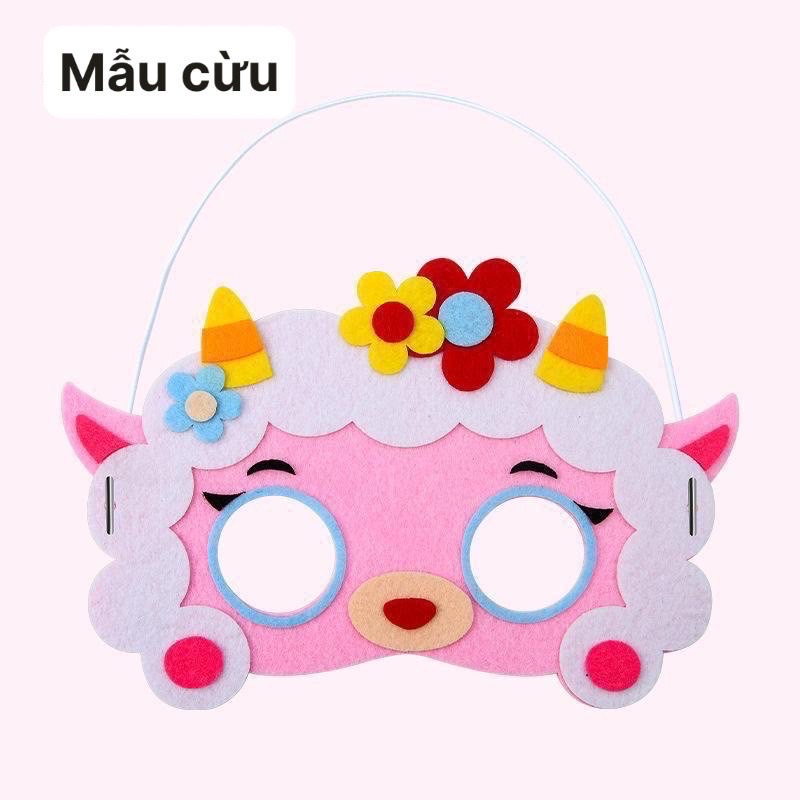 Mặt nạ vải hình thú cho bé, mặt nạ trung thu DIY cho bé, mặt nạ cho bé nhập vai