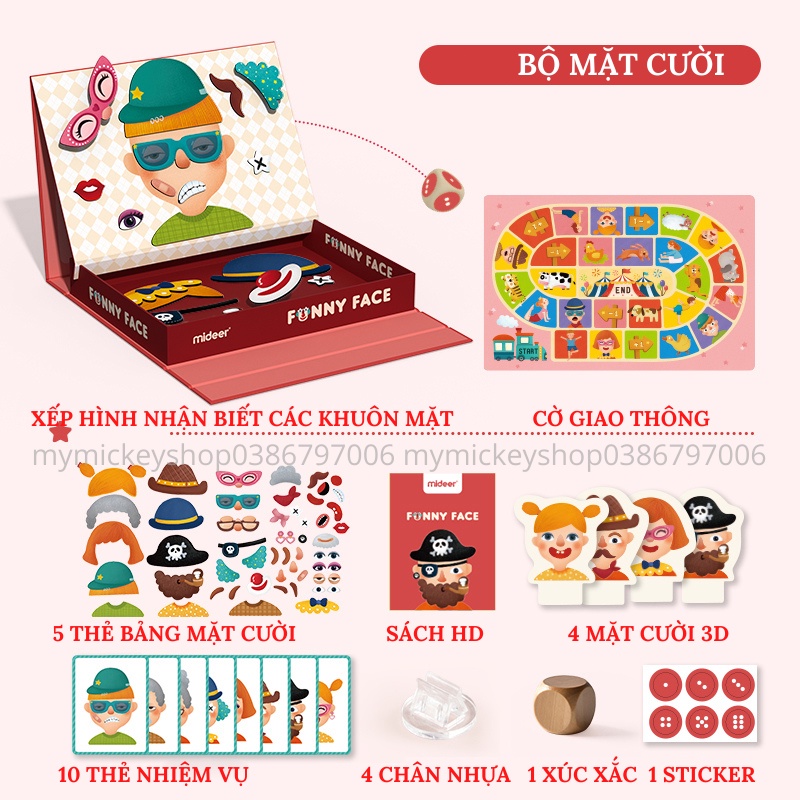 Bộ đồ chơi Mideer ghép hình magnet nam châm 2 in 1 cờ giao thông nghề nghiệp đồ chơi thông minh giáo dục sớm bé3tuổi