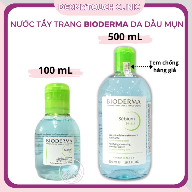 Nước tẩy trang dành cho da dầu mụn Bioderma Sébium H20 (100-500mL)