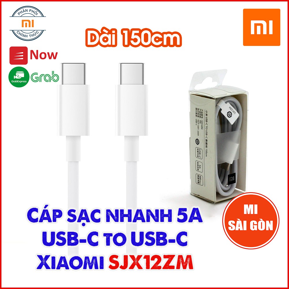 [DIGIWORLD] Cáp 5A USB type C to type C Xiaomi SJX12ZM 150cm - Hàng Chính Hãng