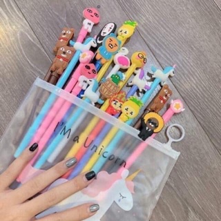 Set 20 cây bút bi dễ thương kèm túi zip