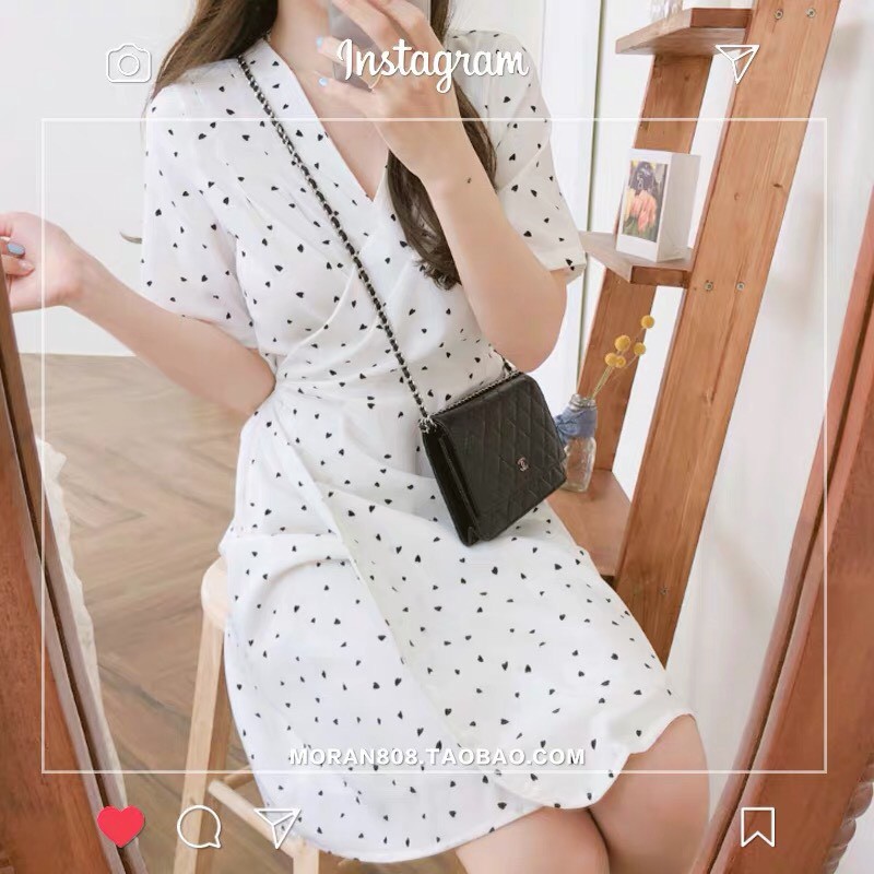 Đầm xòe ulzzang họa tiết chấm bi tay ngắn Hàn Quốc V09 - Peyy Clothing | BigBuy360 - bigbuy360.vn