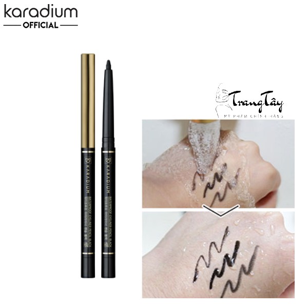 Chì Kẻ Mắt Karadium Waterproof EyeLiner Pencil Black - Vỏ Màu Vàng