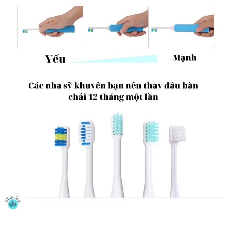 Bàn Chải Đánh Răng Điện Cho Trẻ Em Chế Độ Làm Sạch Sâu An Toàn Với Nướu N2001-2 Ngân shop [Tặng Kèm đầu chải]