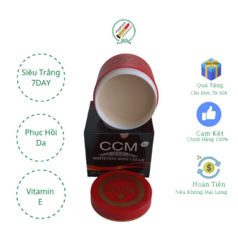 Kem Body Trắng Nhanh CCM, Thailan, Vitamin, C - E- SPF 45++, Loại Bỏ Các Sắc Tố Đen.Sạm.Da Chai Lì, 250g