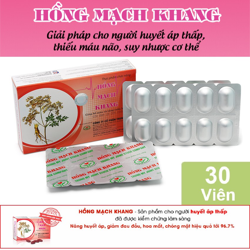 HỒNG MẠCH KHANG Điều trì huyết áp thấp