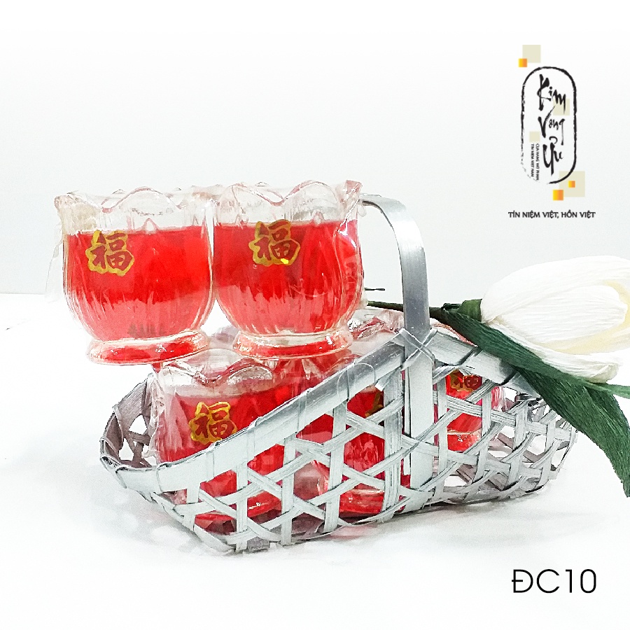 Đèn cầy ly cúng Hoa Sen Nở ĐC10 cao 7.4cm