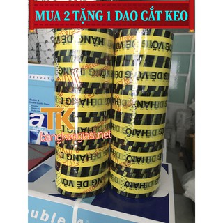 COMBO 12 CUỘN BĂNG KEO IN CHỮ HÀNG DỄ VỠ 48mm [Tặng 1 Dao cắt keo]