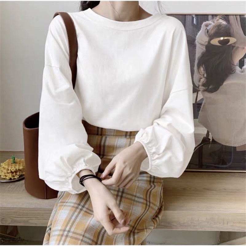 Áo Tay Dài Bo Phồng dễ thương, 15 màu