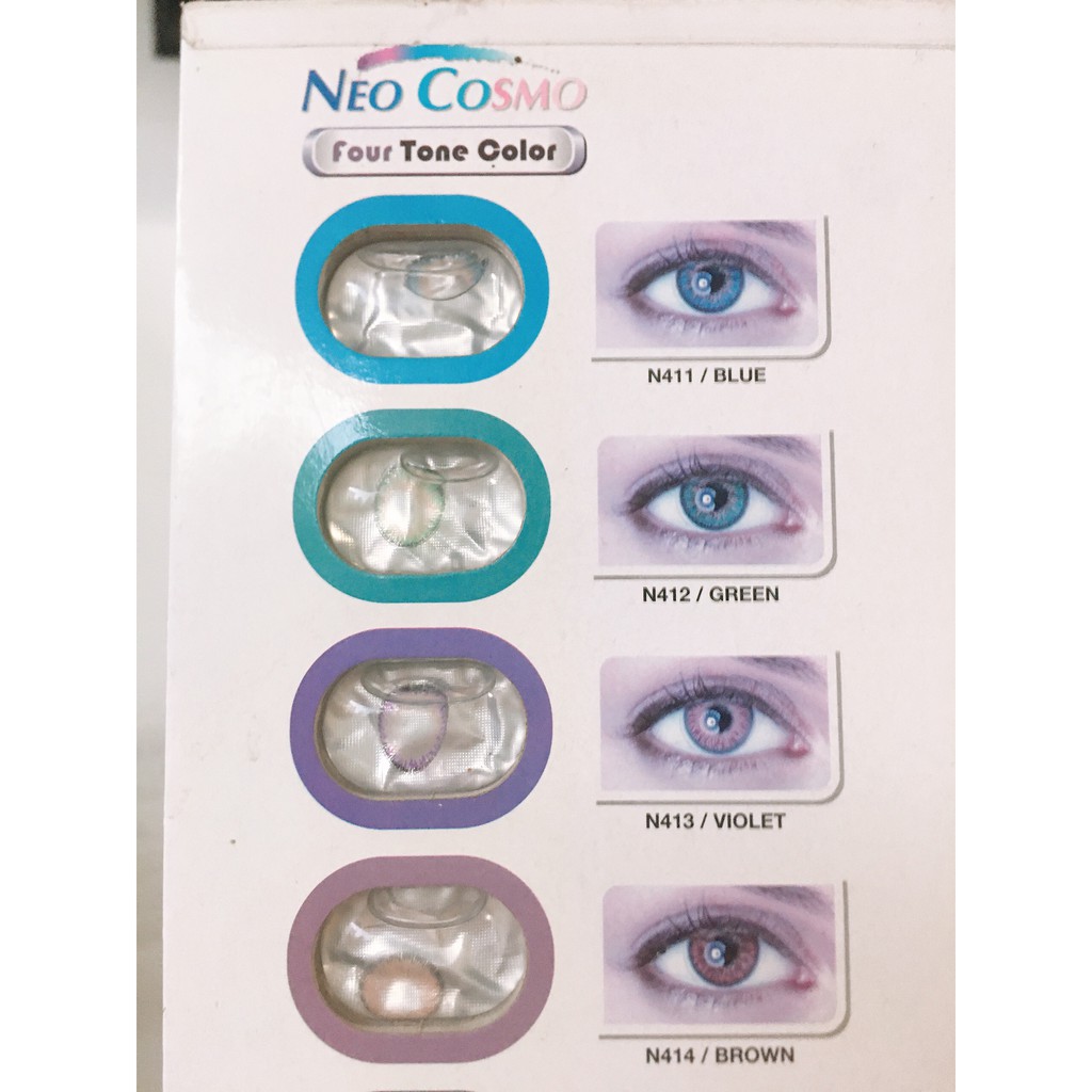 Lens màu 3 tháng Neo Cosmo- kính áp tròng màu chính hãng Hàn Quốc từ 0 đến -10 độ- Tặng khay.