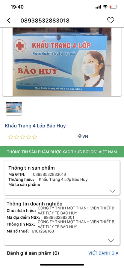 Khẩu trang ??FREESHIP?? hộp 50 cái khẩu trang 4 lớp BẢO HUY