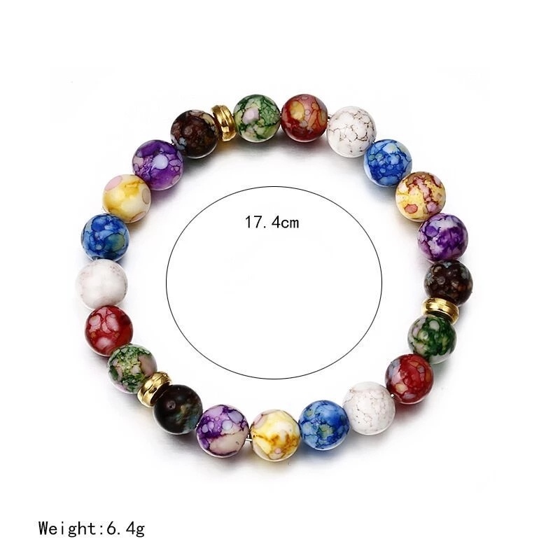 Vòng Tay Chuỗi Hạt Đá Núi Lửa Chakra 7 Chakras Giảm Căng Thẳng Cho Cặp Đôi