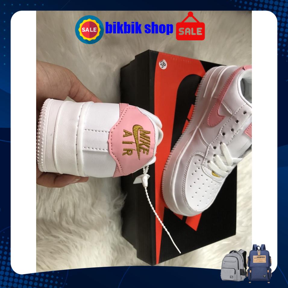 Giày nike_AF1 trắng vệt hồng, Giày sneaker nike_air_force 1 White pink nam nữ cao cấp [ Full Box Bill ]