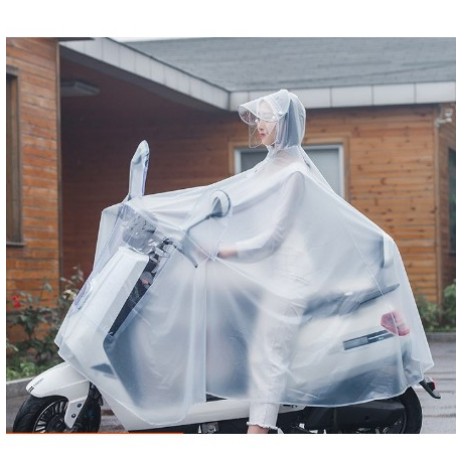 Áo mưa thời trang trong suốt 1 đầu hình cánh rơi cho nam và nữ sử dụng khi đi xe máy