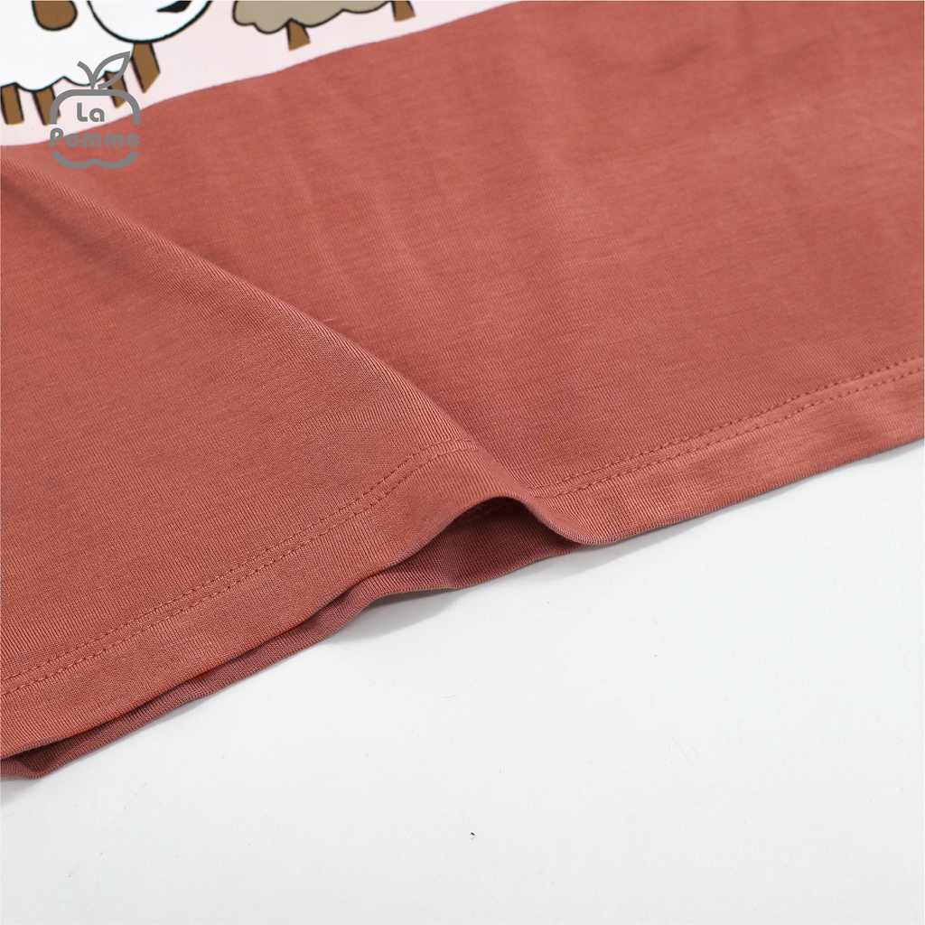 SL205 Bộ quần áo dài tay Đàn cừu nhỏ La Pomme màu Hồng sen/Xanh/Nâu/Hồng Đất