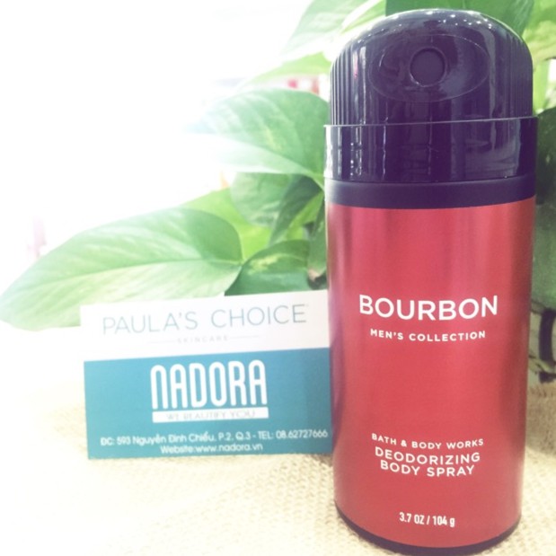 Xịt thơm Nam Bourbon - BATH AND BODY WORKS Deodorizing Body Spray
