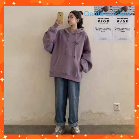 ÁO HOODIE SIMPLE STYLE UNISEX 3 MÀU TÍM ĐEN BE - (Sp sẵn)