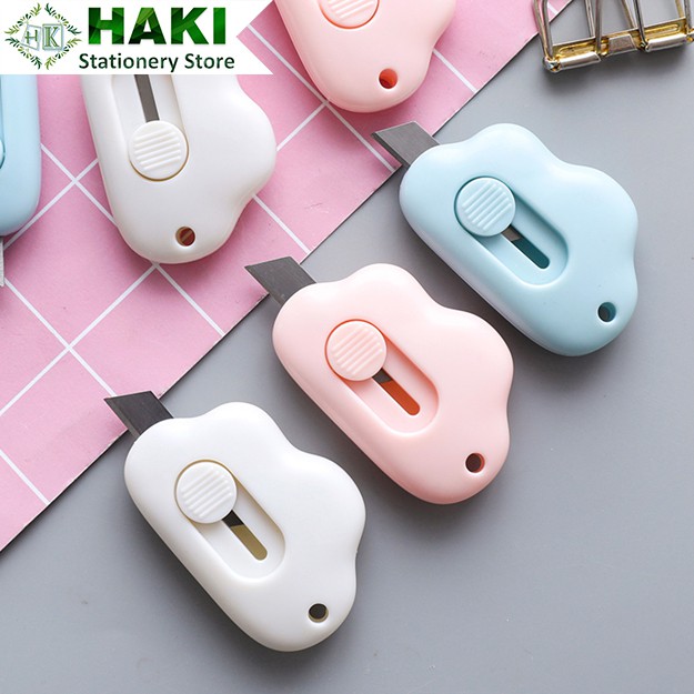 Dao rọc giấy mini đám mây cao cấp HAKI, dao rọc giấy cute dễ thương loại tốt