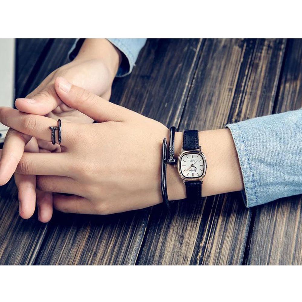 Đồng Hồ Mihan1 Dây Da Mặt Hình Chữ Nhật Thời Trang Đơn Giản Cho Nữ