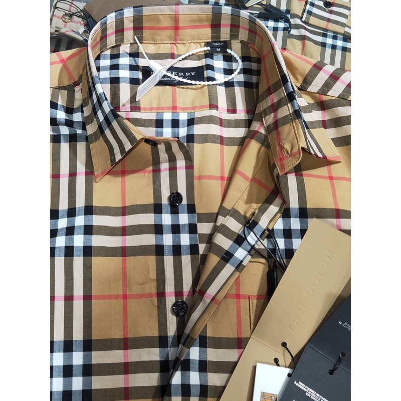 Áo sơ mi nam ngắn tay Burberry cao cấp nhập khẩu Auth new 2022