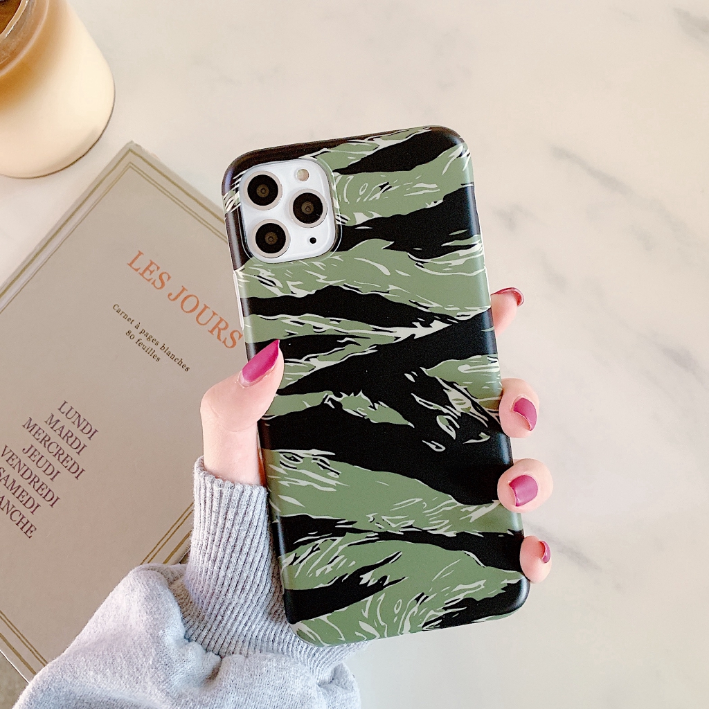 Ốp Điện Thoại Silicon Mềm Họa Tiết Rằn Ri Quân Đội Sang Trọng Cho iphone 11 12 pro Max X XS Max XR 7 8 Plus