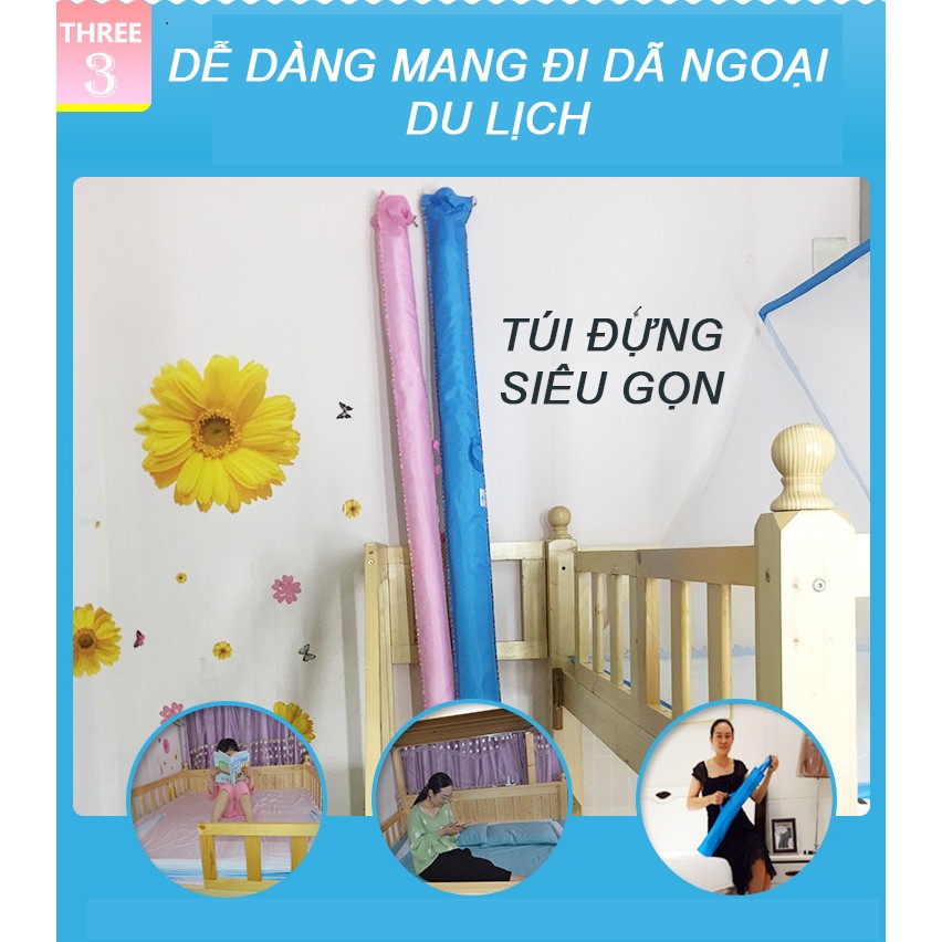 Mùng chụp xếp thông minh mùng ngủ  ,màn khung xêp chống muỗi người lớn tiện gọn dễ sử dụng  thao tác chỉ 5 giây