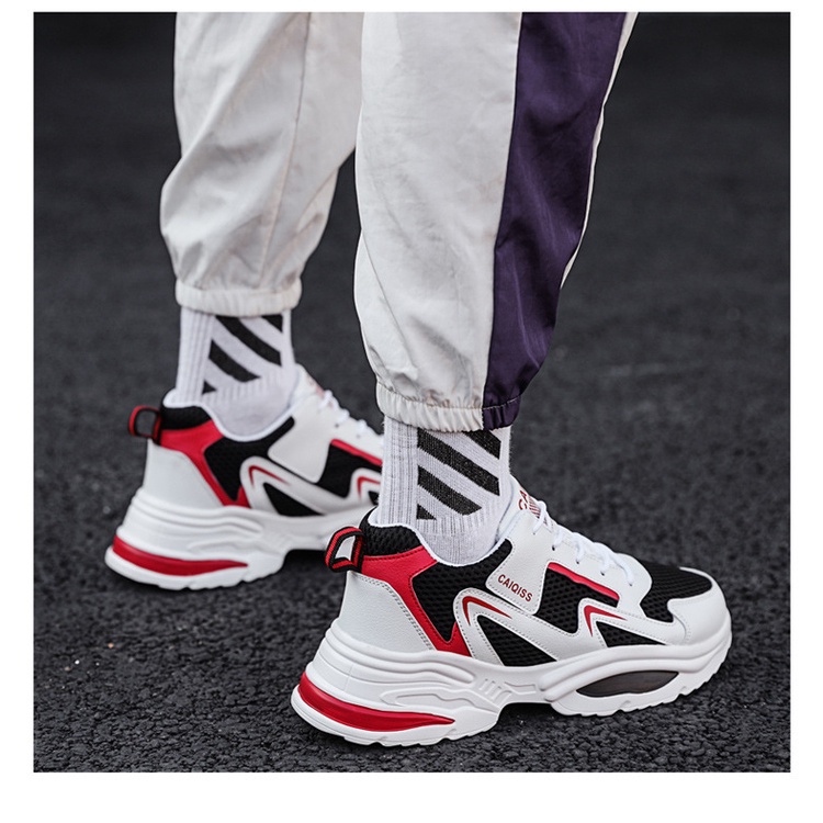 Giày sneakers nam thể thao màu trắng cổ cao cực đẹp, độn đế 6cm