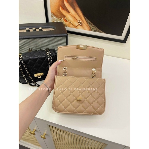 Túi Xách Nữ Ck Khoá Gập, Túi Đeo Chéo Đeo Vai Trần Trám