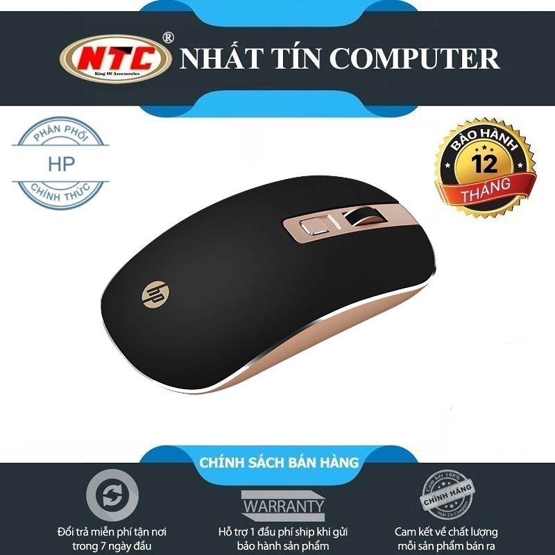 [Mã 151ELSALE hoàn 7% đơn 300K] Chuột silent không dây wireless HP S4000 - click không âm thanh (Đen đồng)