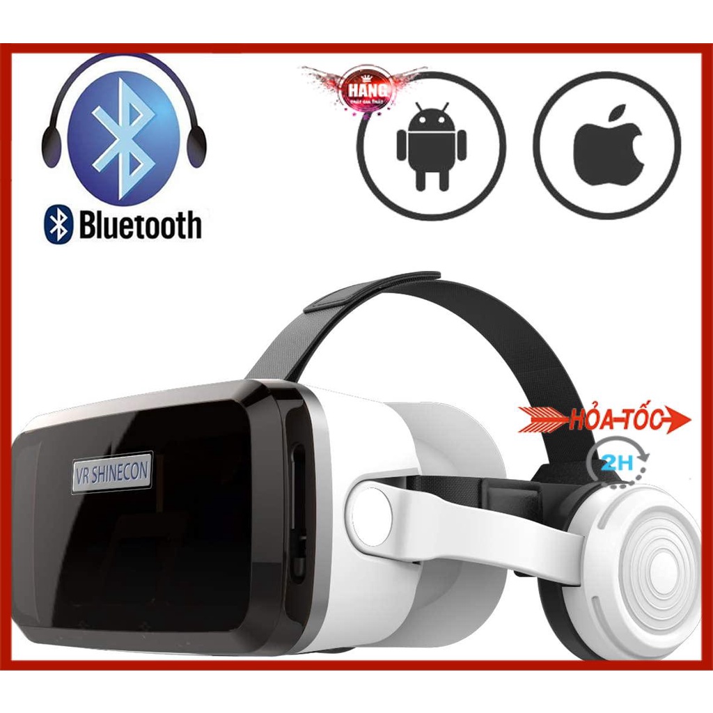 Kính thực tế ảo 3D Vr Shinecon G04BS new Bluelens tai nghe bluetooth cho điện thoại 7.2inch - Hồ Phạm