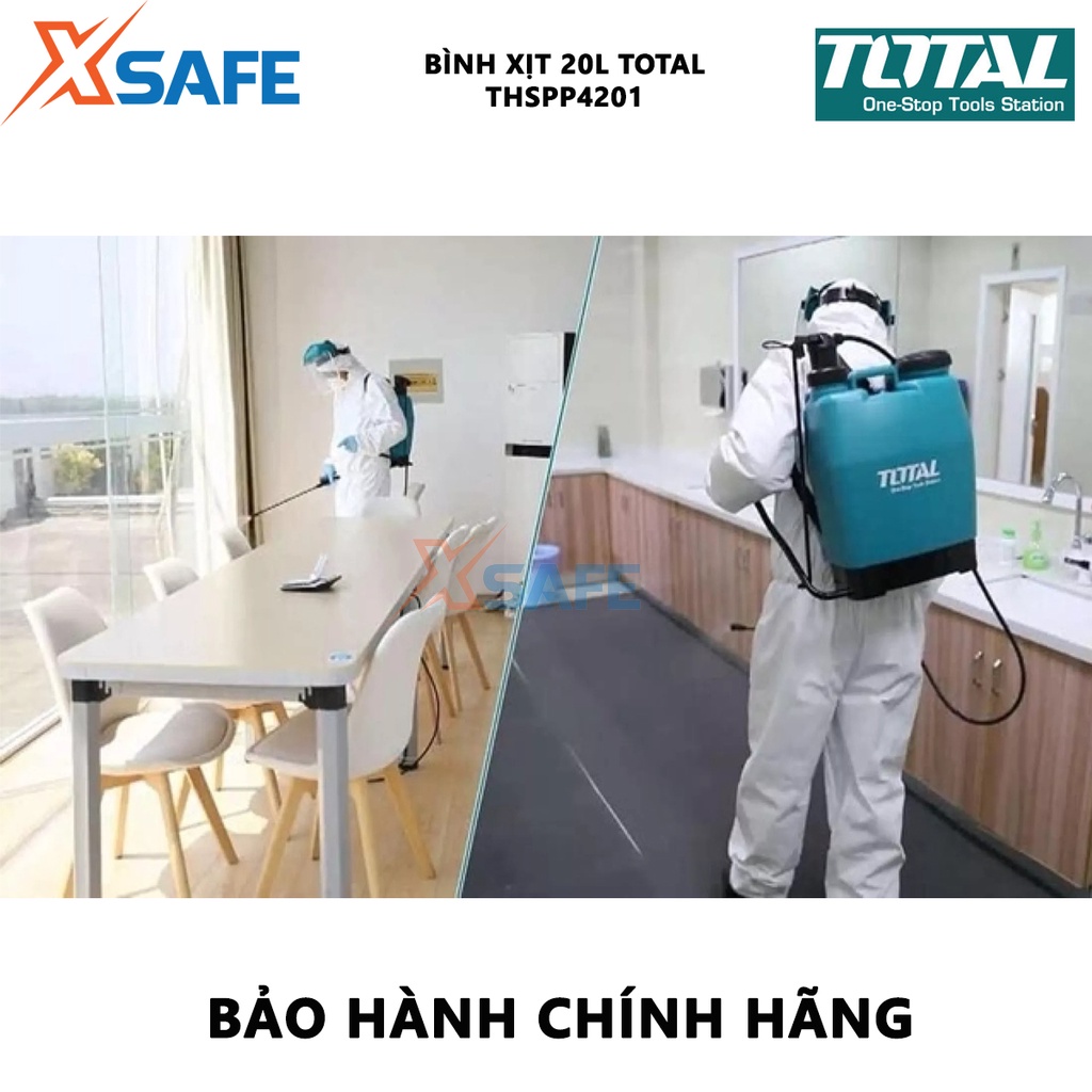 Bình xịt TOTAL THSPP4201 dung tích 20L, cần chữ Y, điều chỉnh từ phun mạnh đến phun sương diện rộng