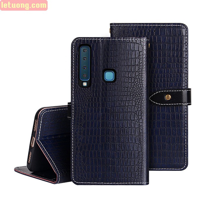 Bao da Galaxy A9 2018 Idewei Flip Wallet Crocodile vân cá sấu - dạng ví đa năng