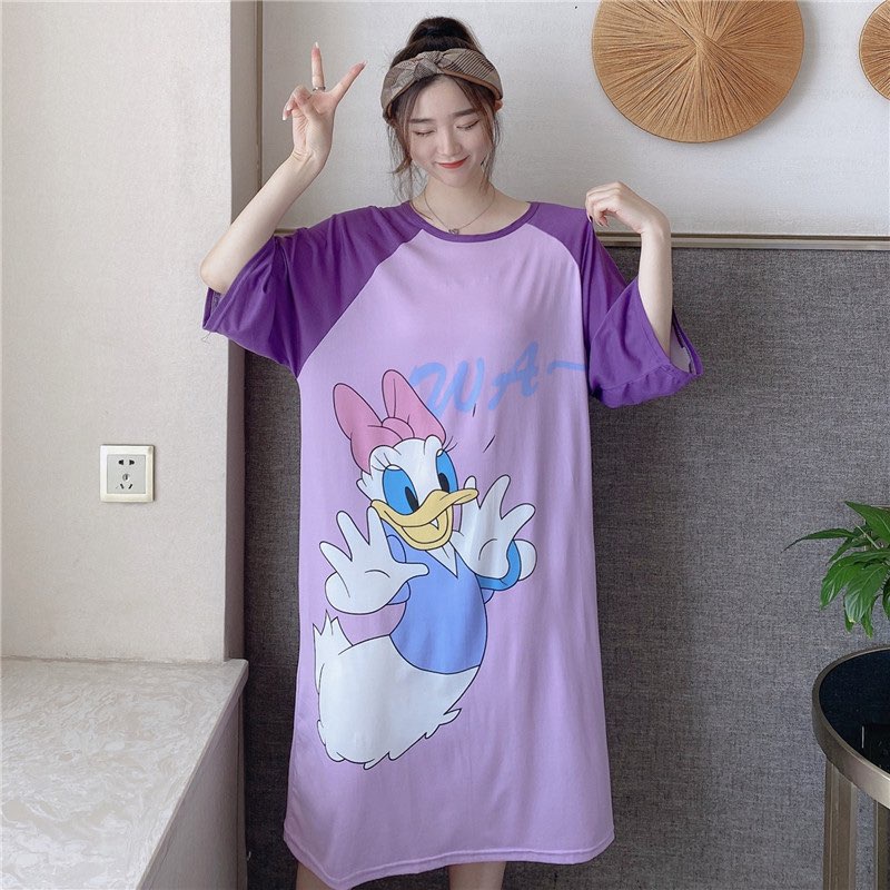 [Sẵn] Váy ngủ cotton giấy Quảng Châu, mỏng nhẹ, thoáng mát, họa tiết dễ thương, phù hợp mặc mùa hè | BigBuy360 - bigbuy360.vn