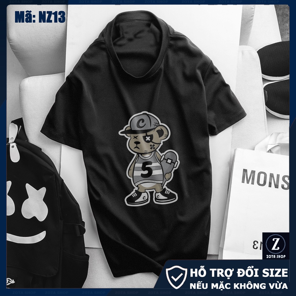 Áo thun nam đẹp❤️ Freeship 50K❤️ Áo phông trắng xám Crew Bear NZ13 | BigBuy360 - bigbuy360.vn