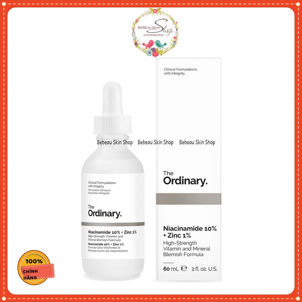 The Ordinary - Tinh chất giảm mụn thâm The Ordinary Niacinamide 10% + Zinc 1% - 30ml - Bebeau [Chính Hãng] | Thế Giới Skin Care