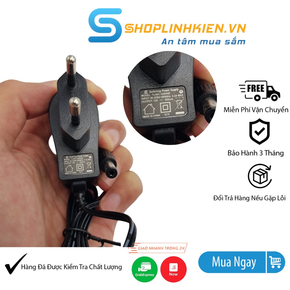 Bộ đổi nguồn 220V ra 12V 500mA cục sạc 12V500mA cho quạt tản nhiệt thiết bị công suất nhỏ - ShopHuyenTrang