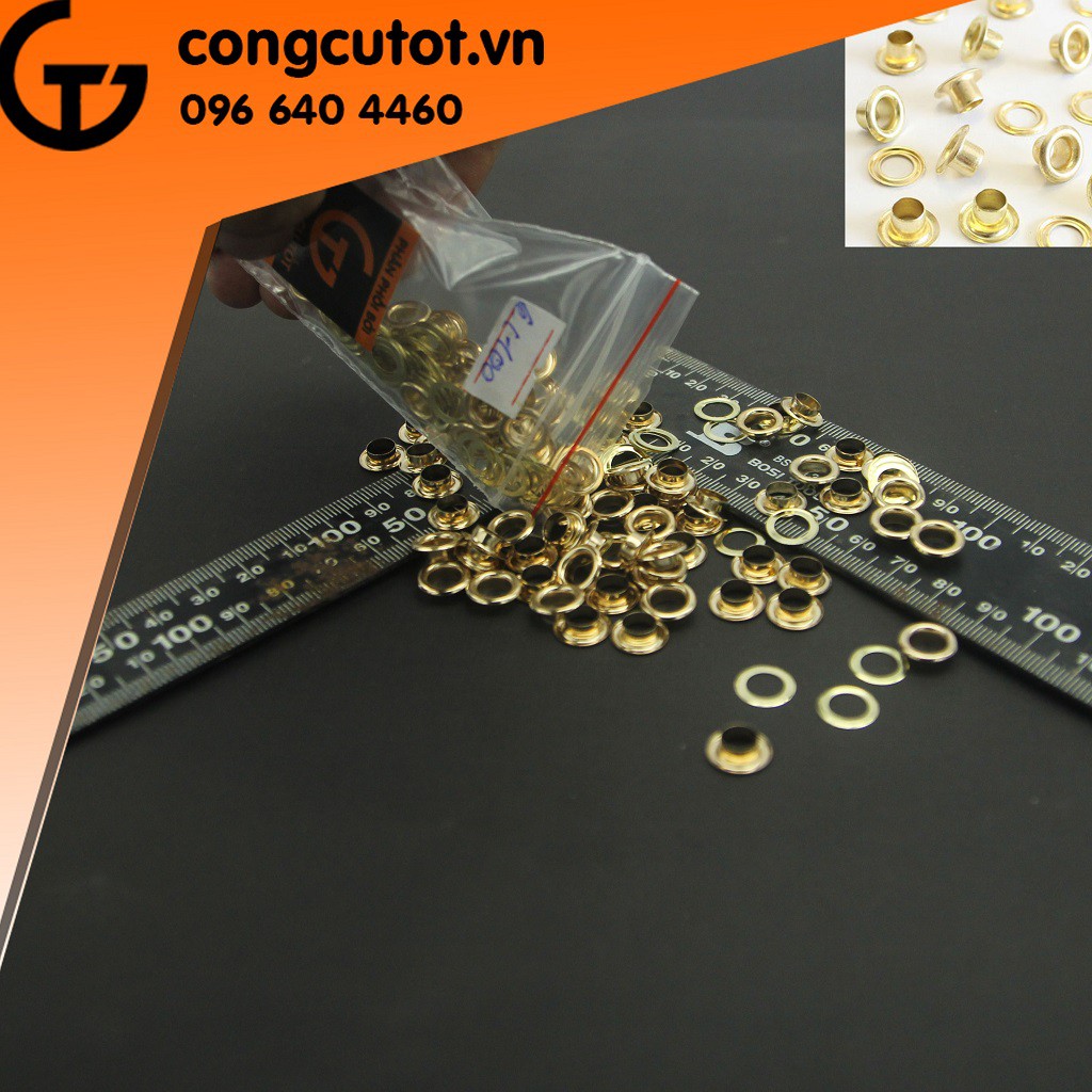Khoen ô rê mắt cáo màu vàng túi 100 cặp