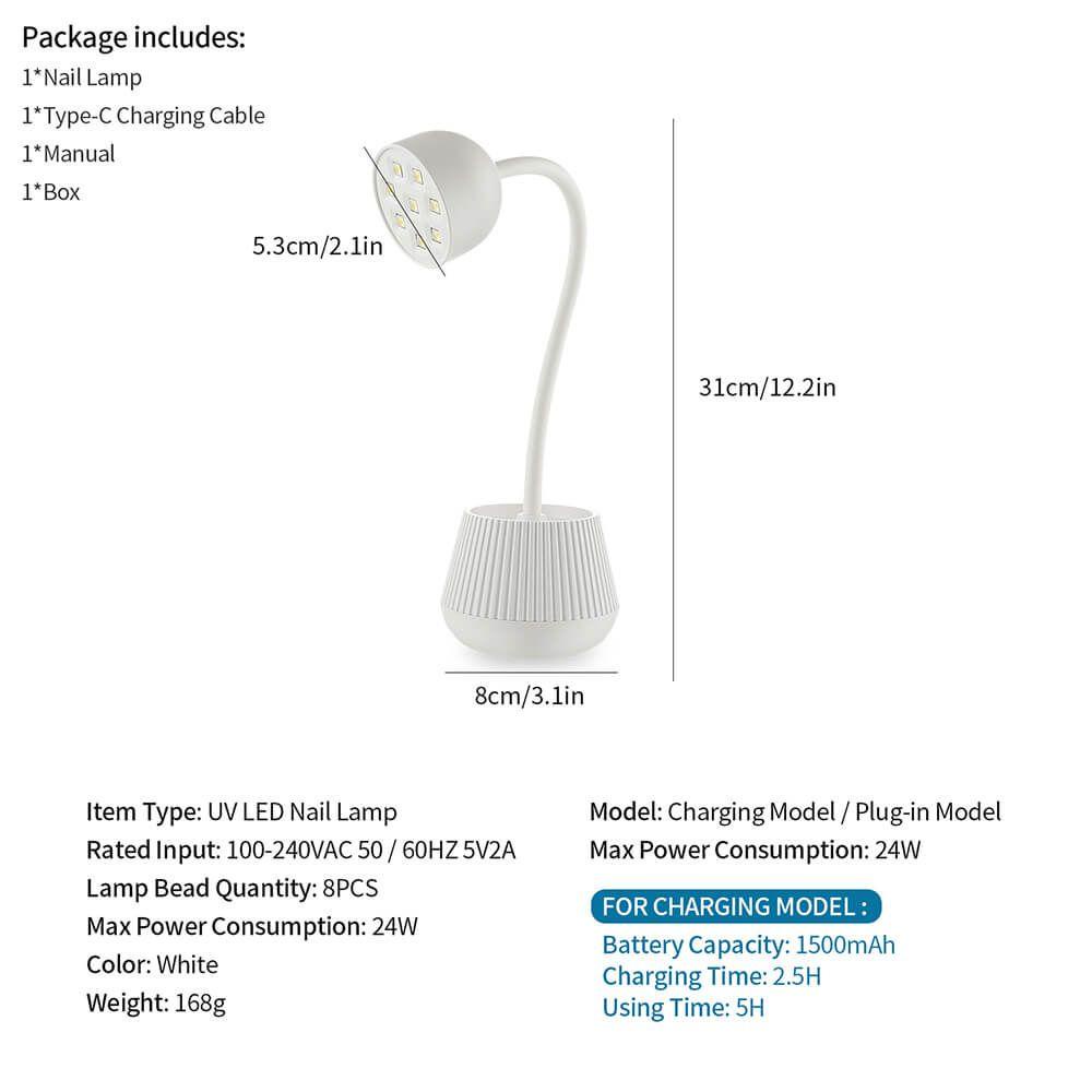 Đèn LED Làm Móng Xoay 360 Độ Tiện Dụng Chất Lượng Cao° Bộ Móng Tay Giả Có Thể Uốn Cong Nhanh Khô Tiện Dụng