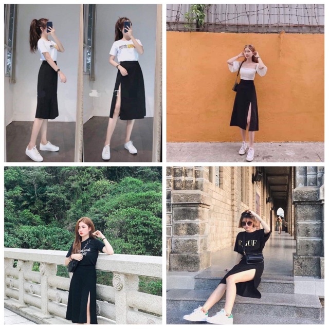 CHÂN VÁY SUÔNG CHỮ A CHÂN VÁY XẺ TÀ ( kèm ảnh thật ) | BigBuy360 - bigbuy360.vn