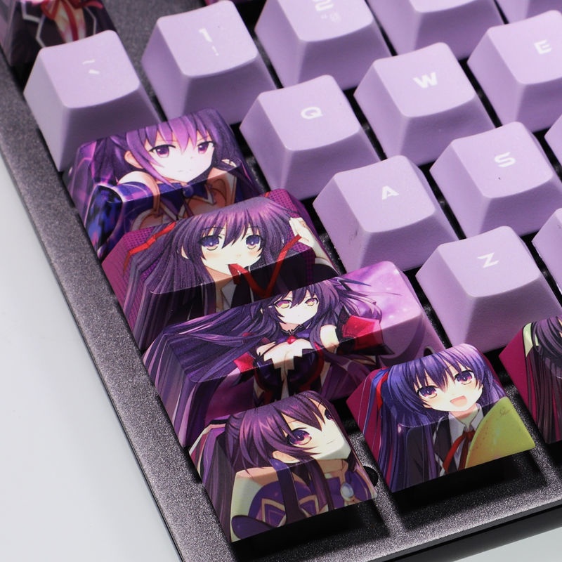 Yatogami Tohka keycaps Cherry Profile DATE A LIVE Theme anime Princess PBT Dye thăng hoa bàn phím cơ bàn phím keycaps