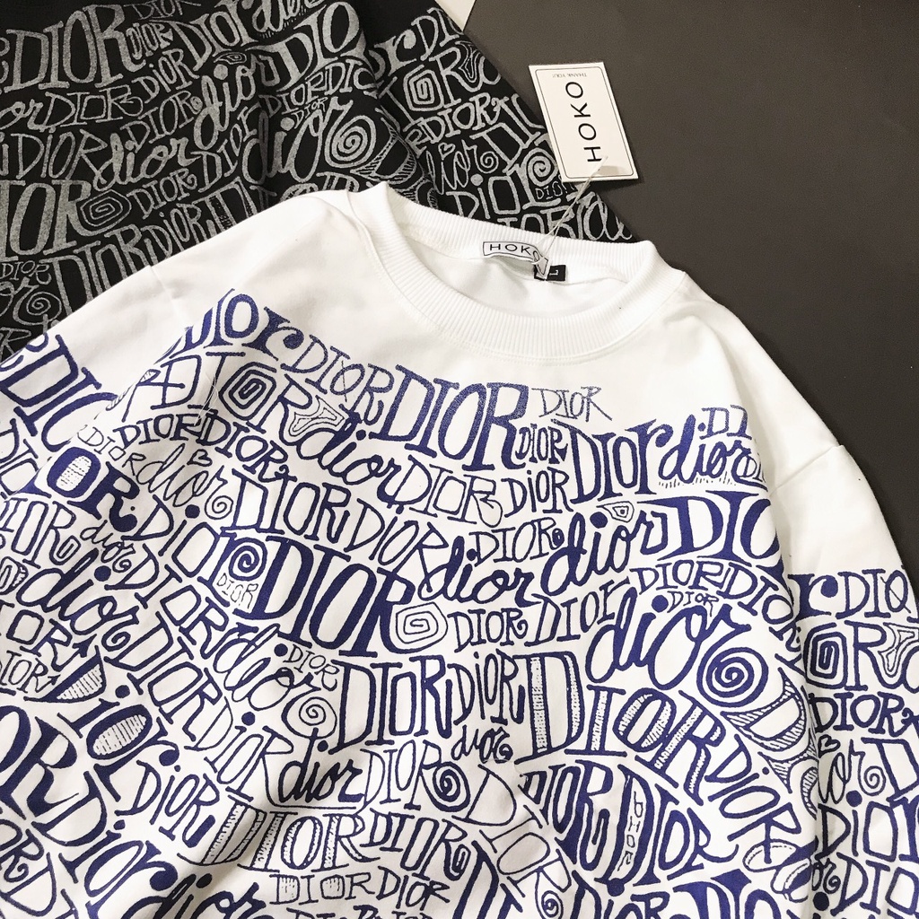 Áo Sweater Nam Nữ In Họa Tiết Dior., Áo Thun Nam Dài Tay Chất Nỉ Vải Mềm Mịn Giữ Ấm Co Giãn Tốt 2 Màu Trắng, Đen | BigBuy360 - bigbuy360.vn